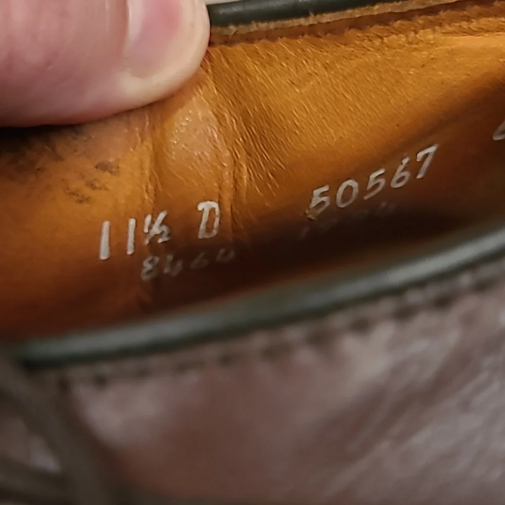 ALLEN EDMONDS Hancock Dark Brown Leather Sz‎ 11.5 D Mens Split Toe Dress Shoes